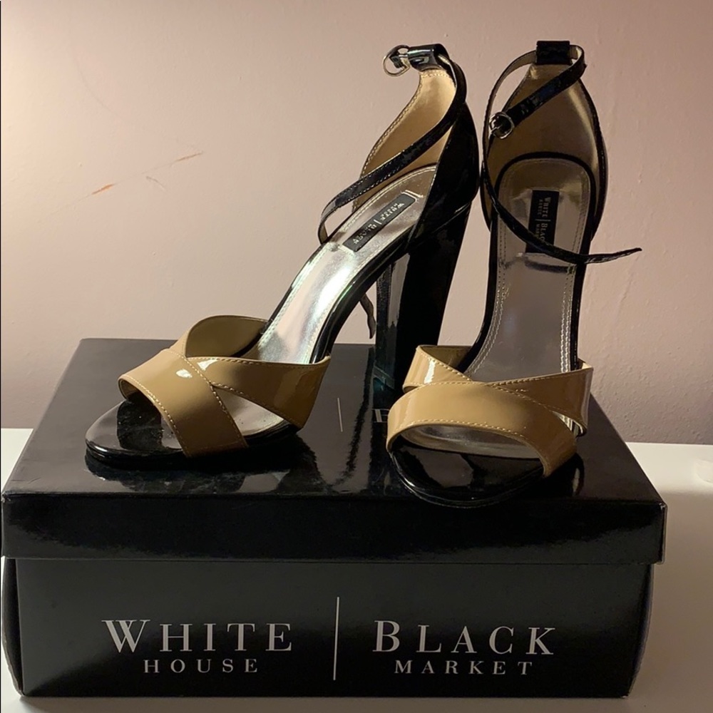 White|Black heels prime condition size US 8